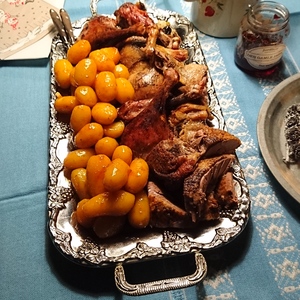 We barbecue wonderful Pork Roast :) - dining experience by Hanne's cosy Danish home in Ebeltoft,  Jutland